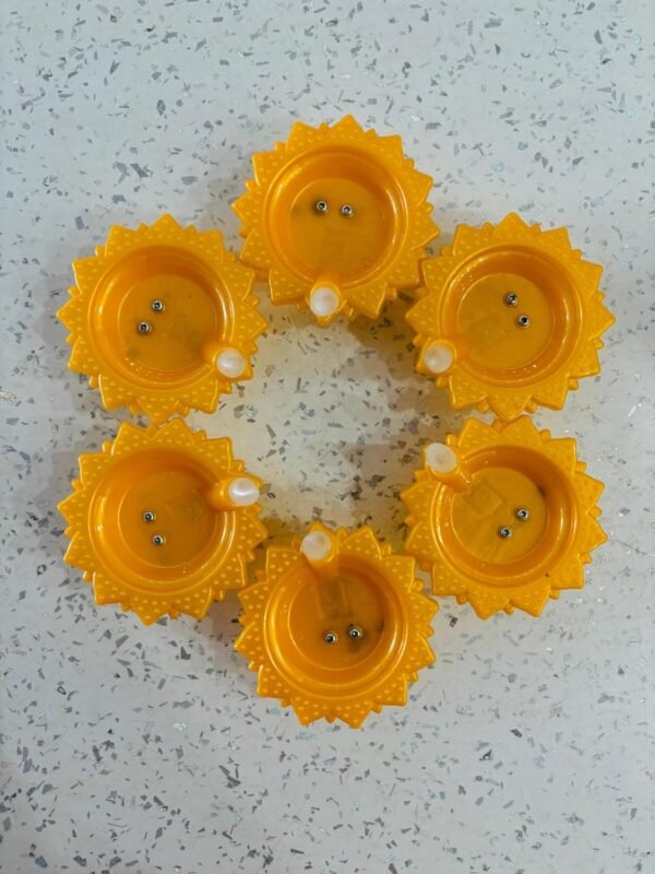 Parkash 6-Pc Acrylic Flameless & Smokeless water sensor Decorative Tea Light diyas | Perfect for Diwali & Navratri Gifts and Decor