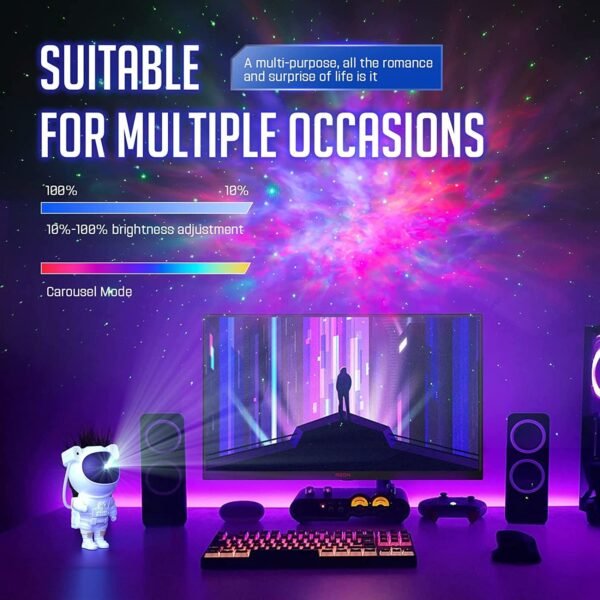 Astronaut Galaxy Projector Lamp with Remote – LED Starry Night Light